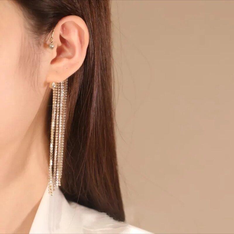 Sparkling Diamond Tassel Earrings (2PCS one Set)