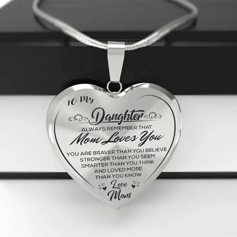 To My Daughter Heartfelt Necklace Love Mom/Dad