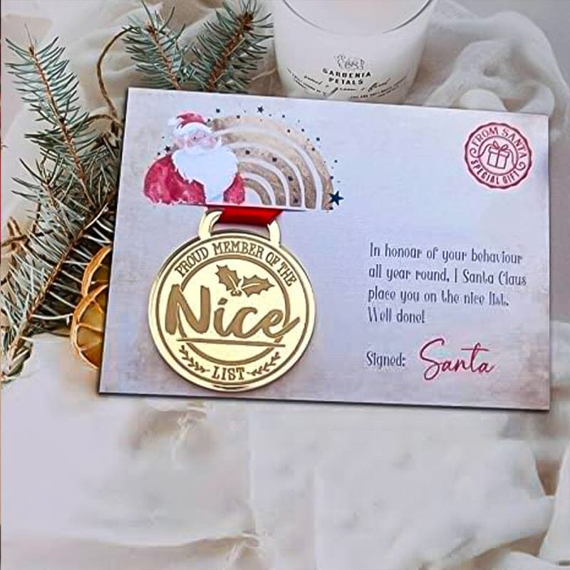 Christmas Eva medal with greeting cards