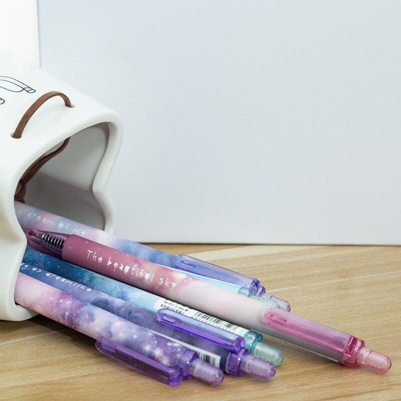6 pcs Night Starry Sky Signature gel pens(Black Ink)