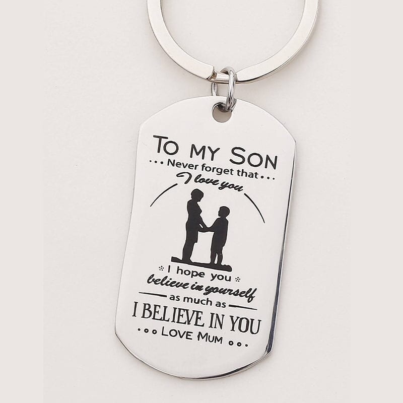 To my son/daughter Lettering Metal Keychain with gift box