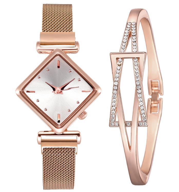 Diamond Watch & Bracelet Set