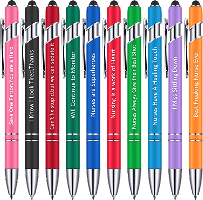 10 PCS Ballpoint Funny Pens  Nurse/Doctor Verse (Black Ink)