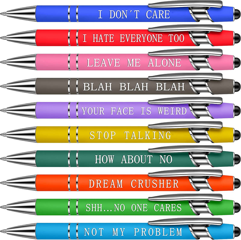 DENGWANG Yocartgo Pens, Swear Word Daily Pen Set, Swear Word Funny Pens,  Funny Glitter Ballpoint Pens, Dirty Cuss Word Pens for Each Day of The Week