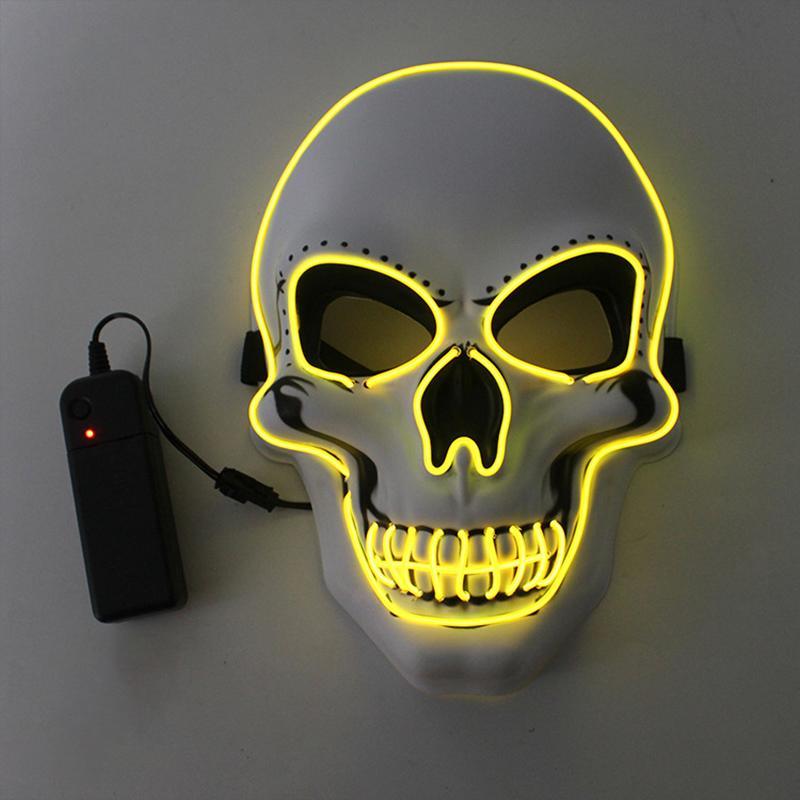Halloween Mask LED Light Up Scary Skull Mask