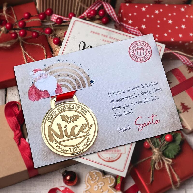 Christmas Eva medal with greeting cards
