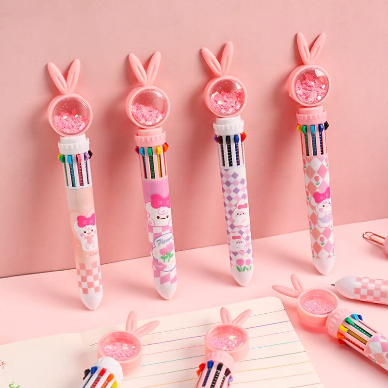 10 Colors Cartoon Rabbit ballpoint Pens