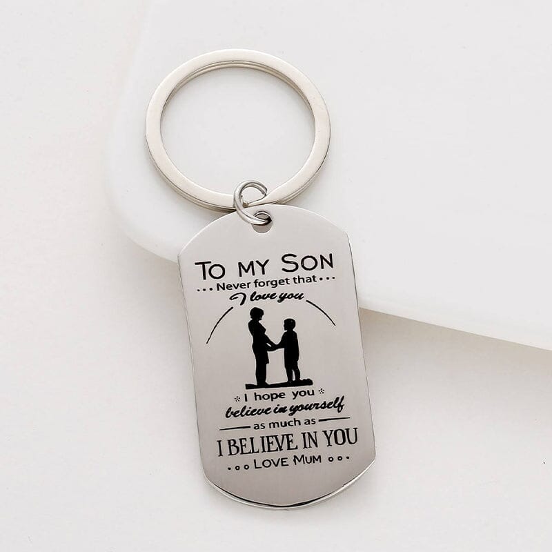 To my son/daughter Lettering Metal Keychain with gift box