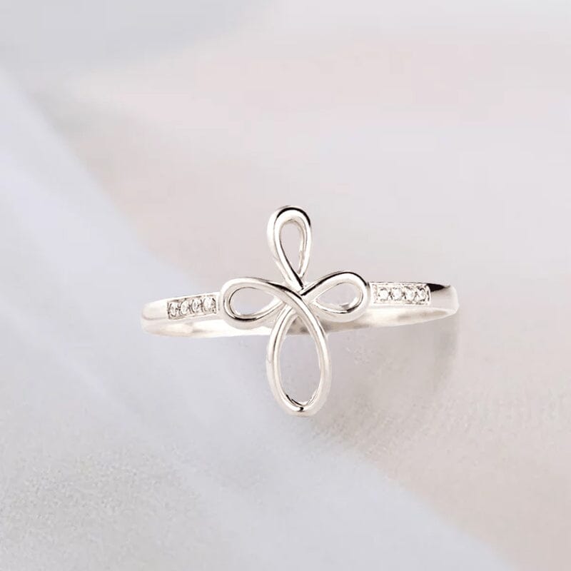 Micro Pave Cross Wrap Ring