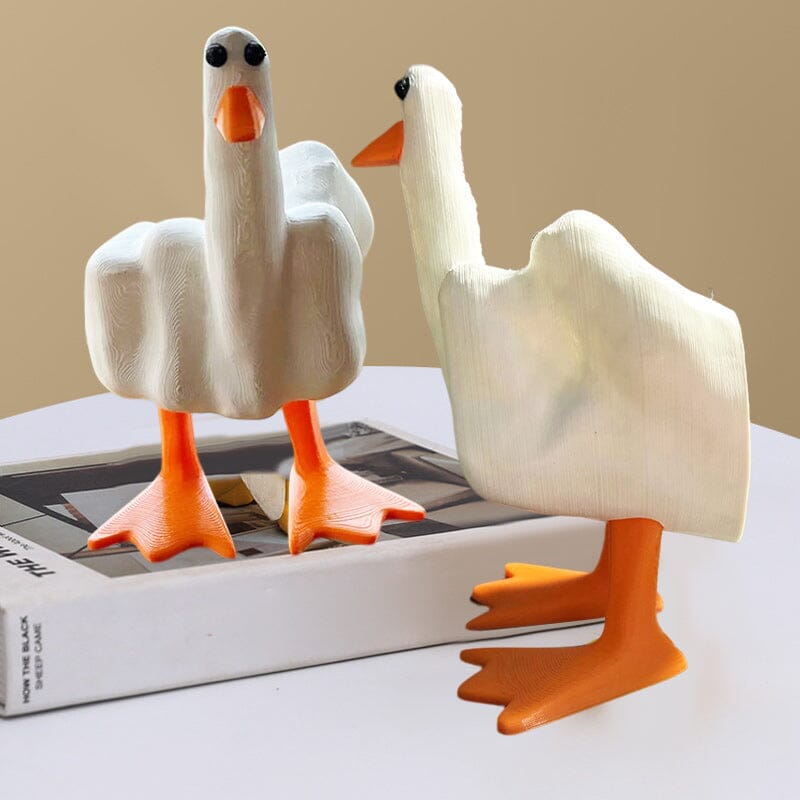 Funny Middle Finger Duck Resin Ornament