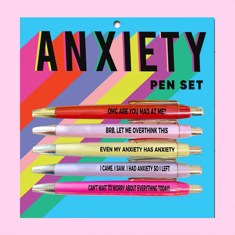 5 pcs Multicolor Anxiety Ballpoint Pens(Black ink)