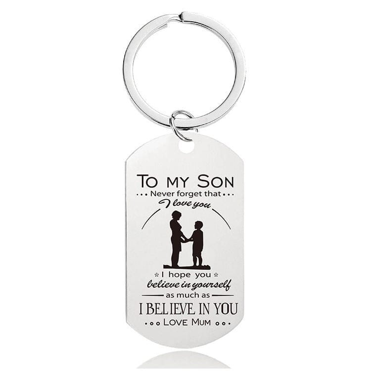 To my son/daughter Lettering Metal Keychain with gift box