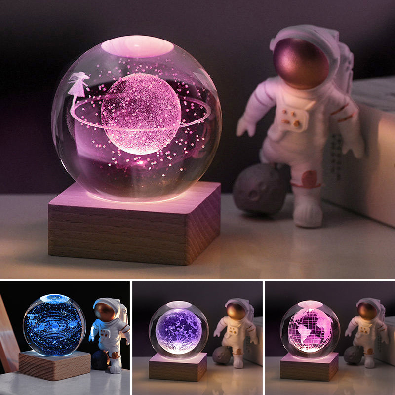 3D Galaxy Crystal Ball Nightlight Decorlamp(without astronauts)