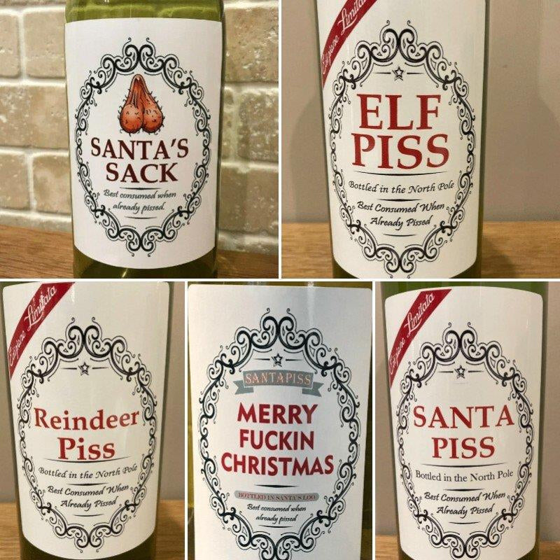 🎄Christmas Funny Novelty Bottle Labels(Pack of 5PCS)