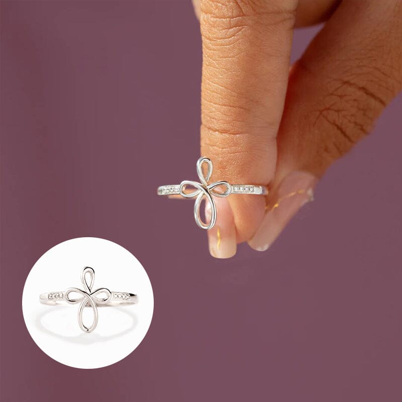 Micro Pave Cross Wrap Ring