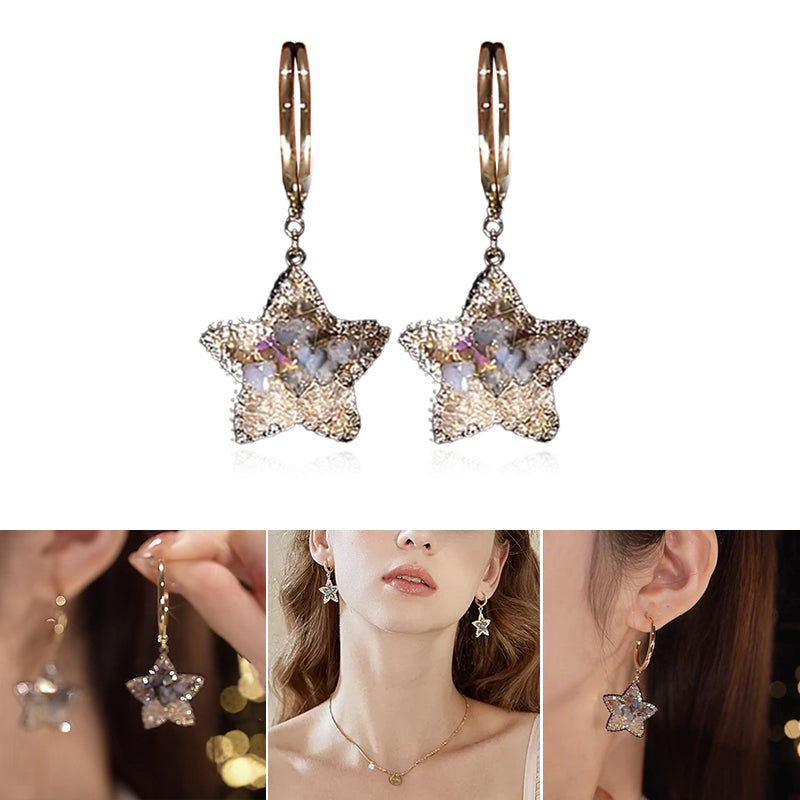 Sparkling Crystal Star Earrings