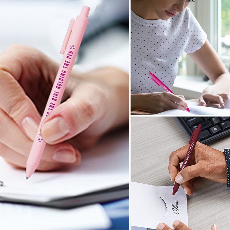 Soft Touch Colorful Girl Power Ballpoint Pens(5 PCS)