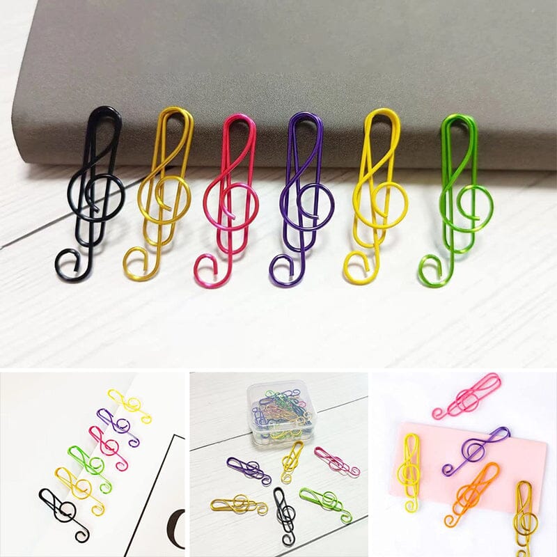 Music Multicoloured Metal Paper Clips 50pcs