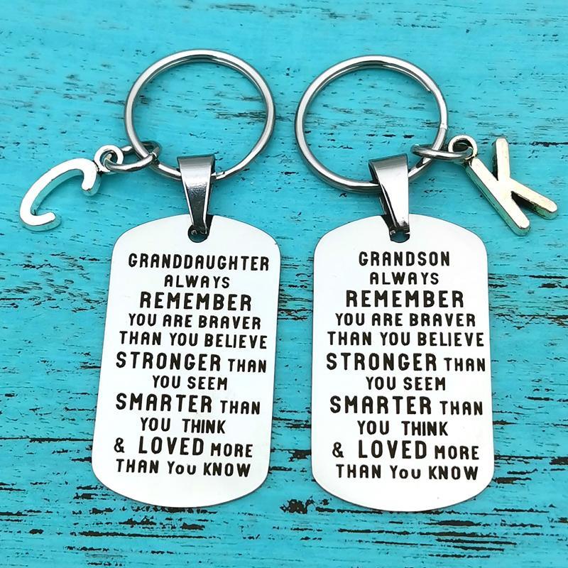 SANK®To My Grandson Granddaughter Son Daughter Gift Lettering Keychain