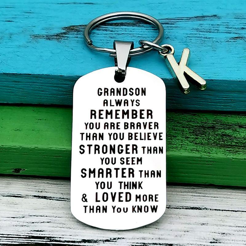 SANK®To My Grandson Granddaughter Son Daughter Gift Lettering Keychain