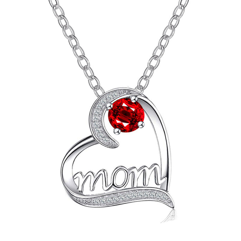 "Mom" Letter Heart Shape Necklace