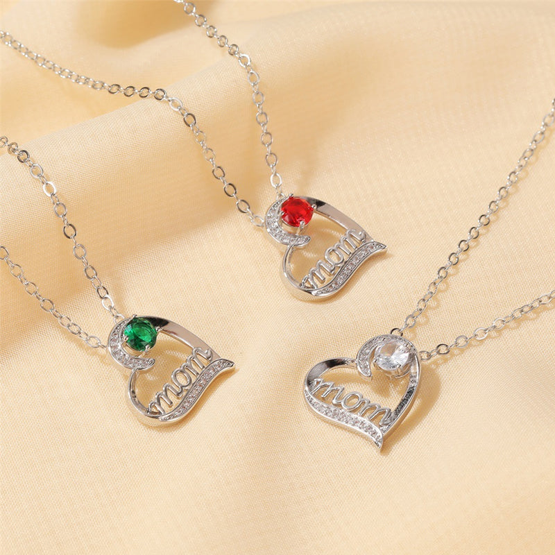 "Mom" Letter Heart Shape Necklace