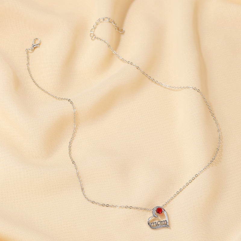 "Mom" Letter Heart Shape Necklace