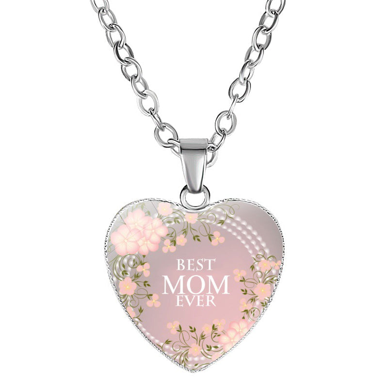 Mom's Love MOM Heart Pendant Necklace