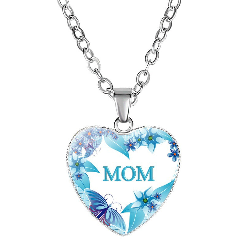 Mom's Love MOM Heart Pendant Necklace