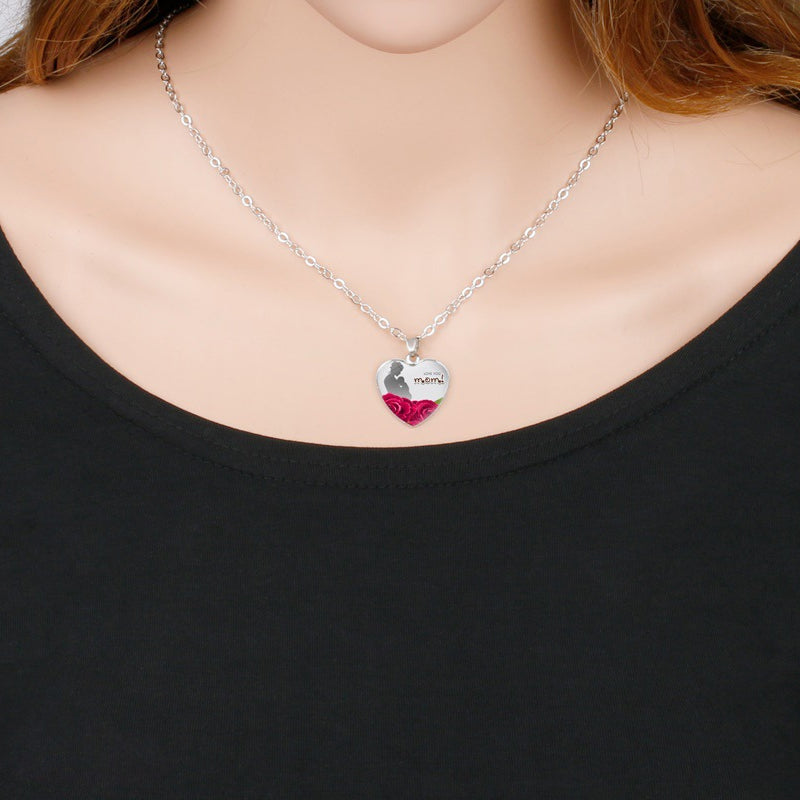 Mom's Love MOM Heart Pendant Necklace