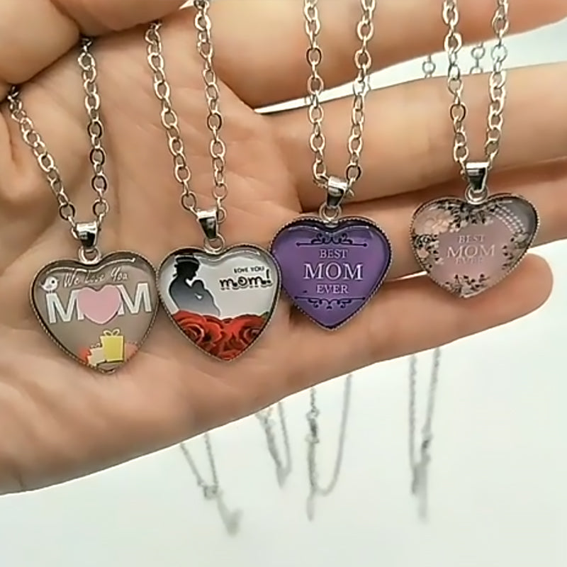 Mom's Love MOM Heart Pendant Necklace