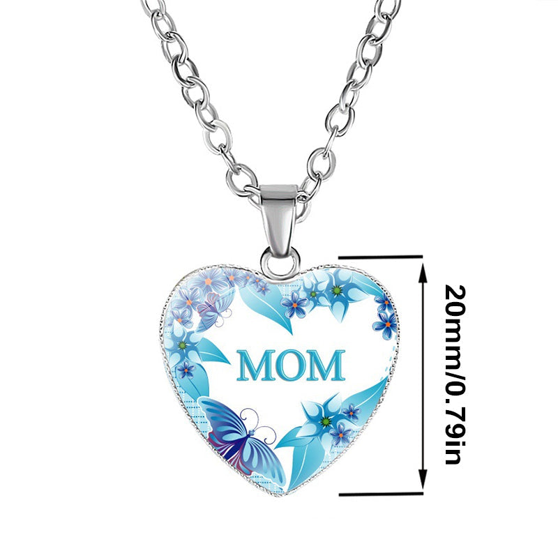 Mom's Love MOM Heart Pendant Necklace