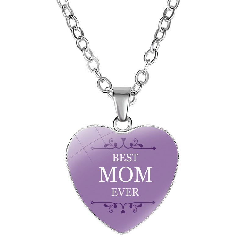 Mom's Love MOM Heart Pendant Necklace