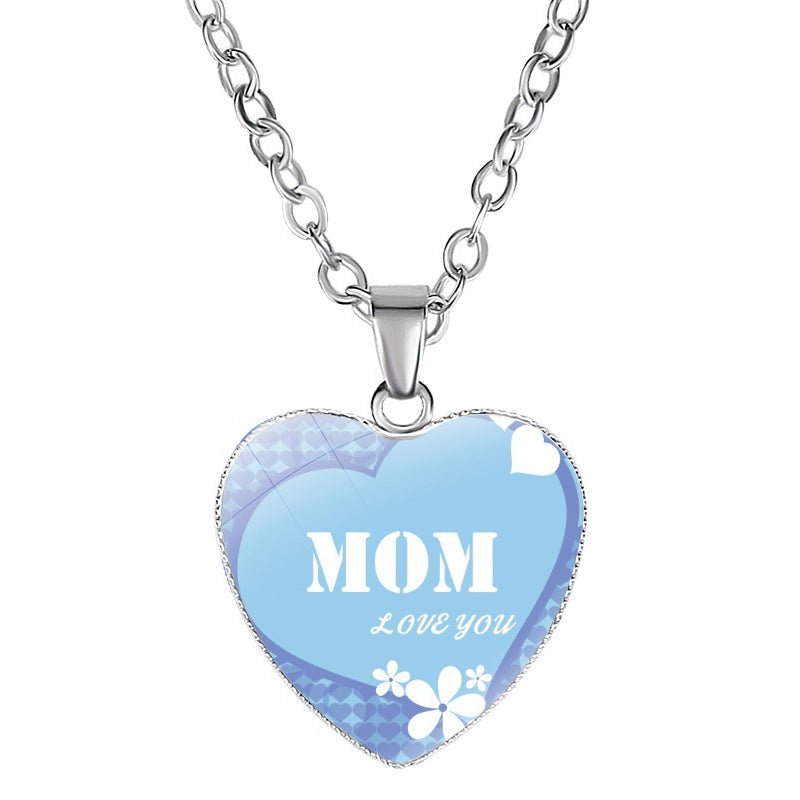 Mom's Love MOM Heart Pendant Necklace