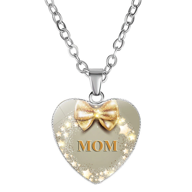 Mom's Love MOM Heart Pendant Necklace