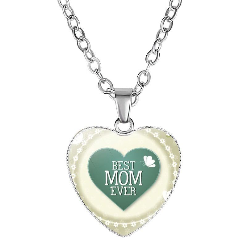 Mom's Love MOM Heart Pendant Necklace