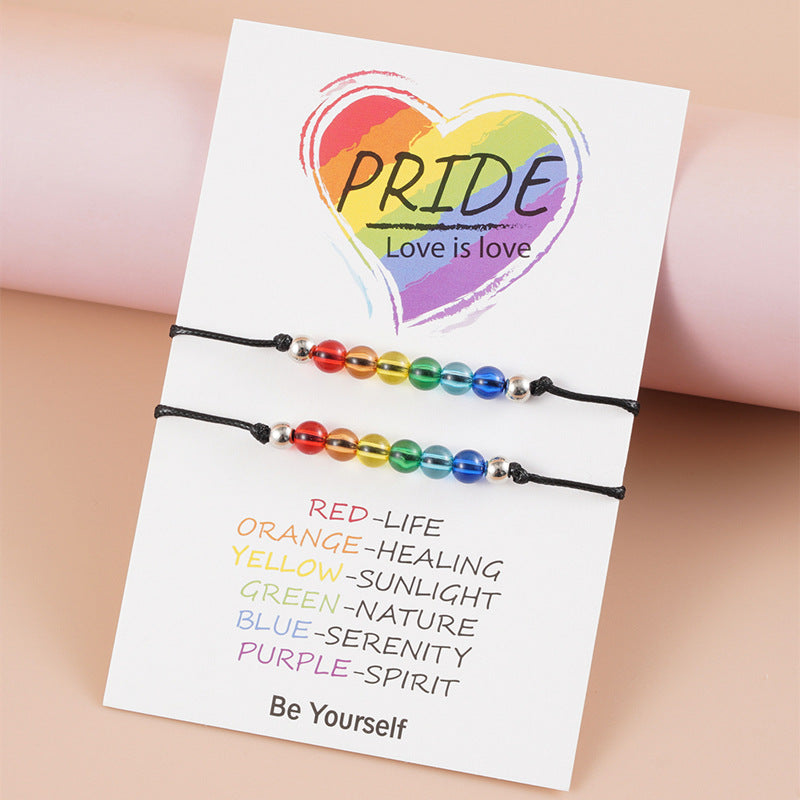 2pcs rainbow card bracelet