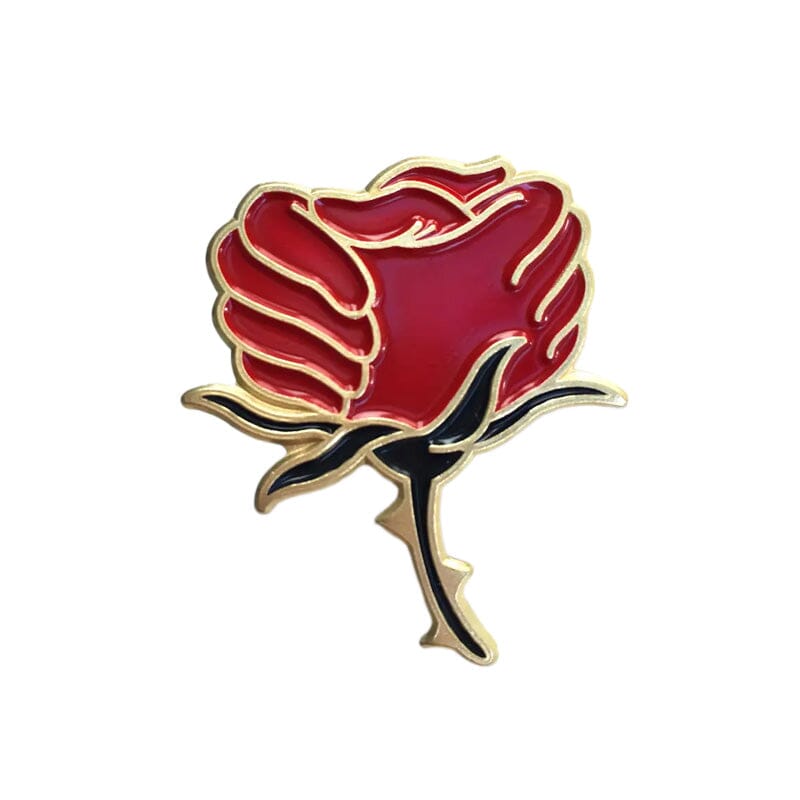 Rose Enamel Lapel Pin