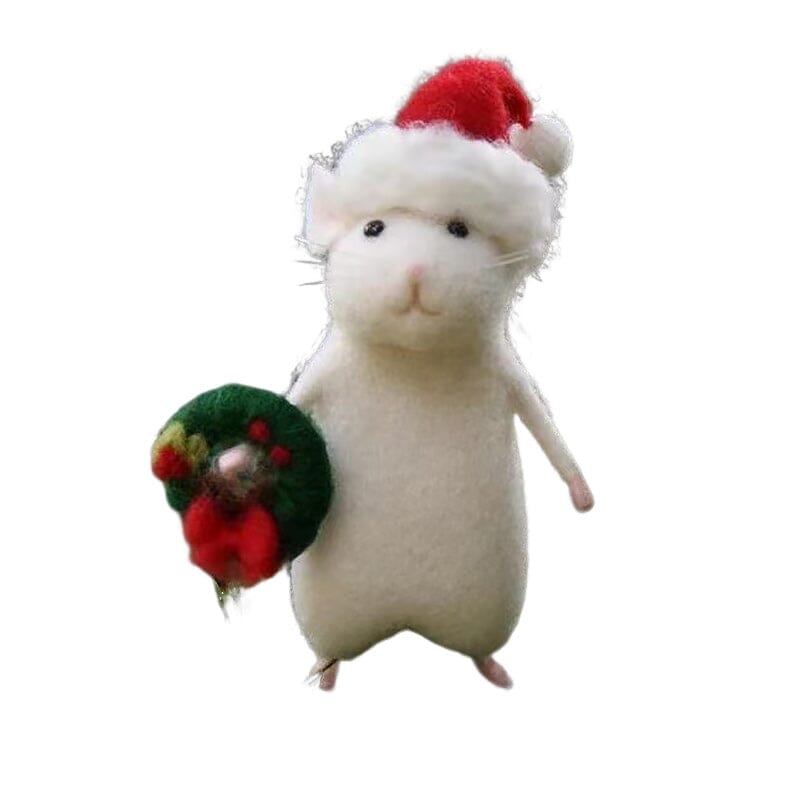 Halloween Felt Mouse and Pumpkin Ornament