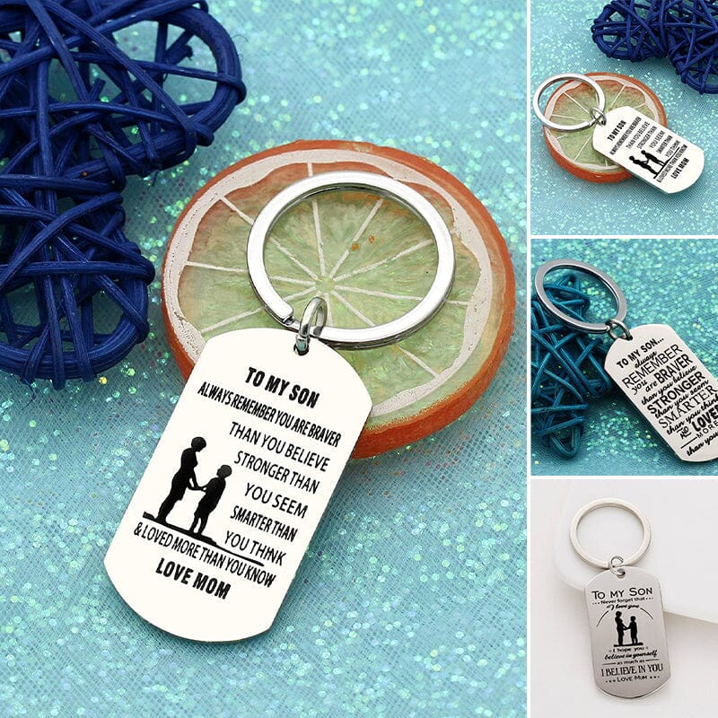 To my son/daughter Lettering Metal Keychain with gift box