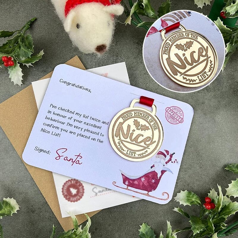 Christmas Eva medal with greeting cards