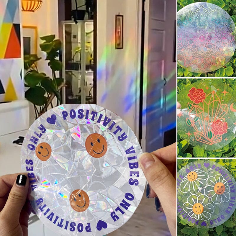 PVC colorful anti-collision suncatcher sticker,set of 6 pcs