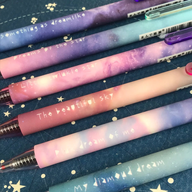 6 pcs Night Starry Sky Signature gel pens(Black Ink)