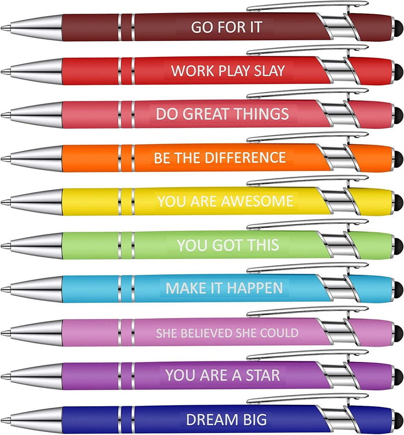 10 pcs Funny Inspirational Office Ballpoint Pens(Black Ink)