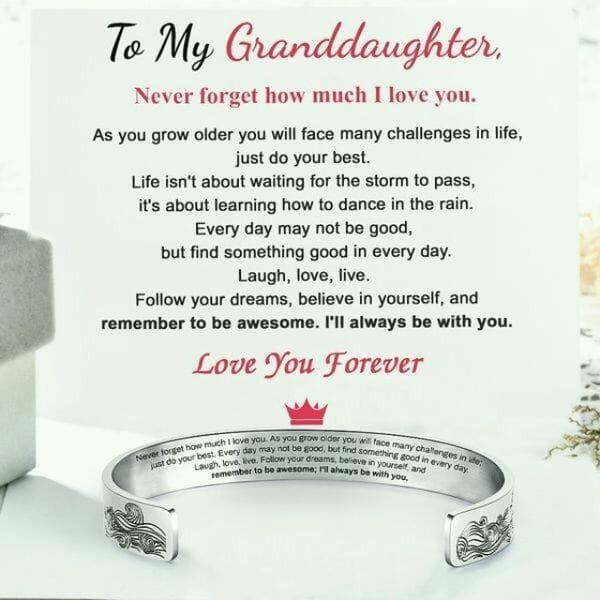 To My Granddaughter bracelet - I Will Always Be With You