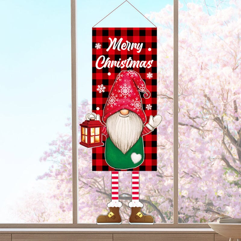 Christmas Decoration Hanging Grinch Faceless Doll Door Hanging Flag Garden Flag
