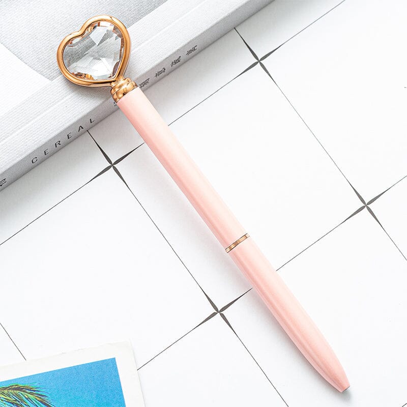 6 pcs Heart Diamond Ballpoint Pens
