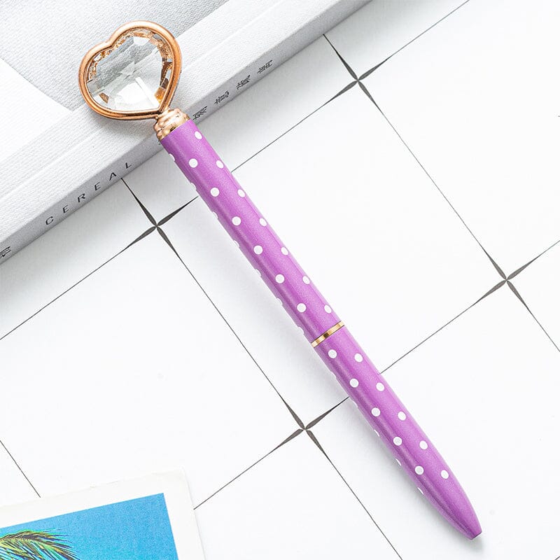 6 pcs Heart Diamond Ballpoint Pens