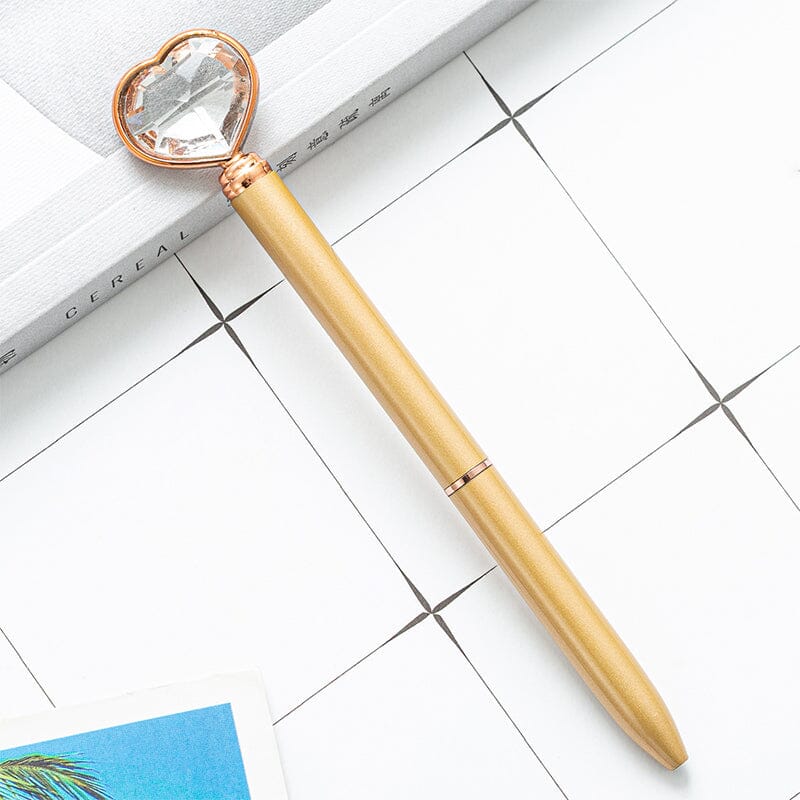 6 pcs Heart Diamond Ballpoint Pens