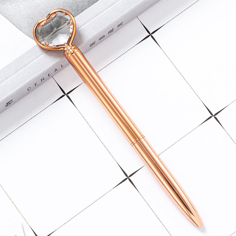 6 pcs Heart Diamond Ballpoint Pens